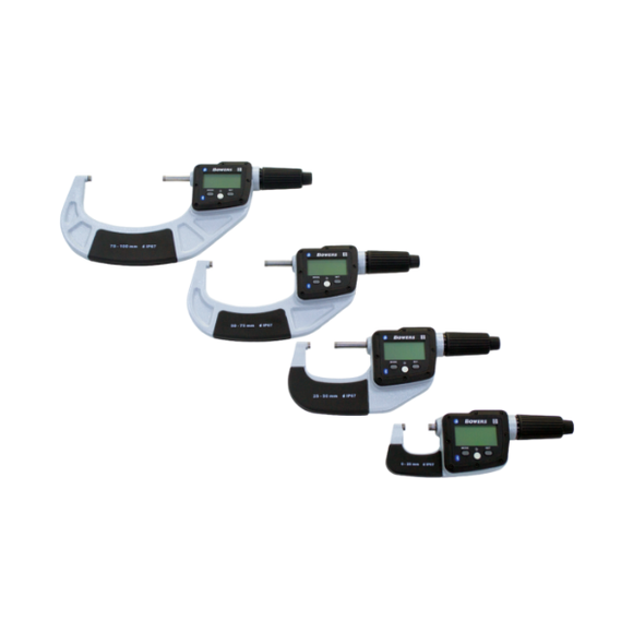 0-100mm DigiMic - Digital External Micrometer 4pcs Set - Bowers Group