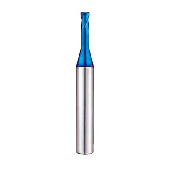 0.1mm (Necked to 0.3mm) 2 Flute Rib Processing Slot Drill - Europa Tool Pulsar Blue HRc70 1004500010 - Precision Engineering Tools EW Equipment