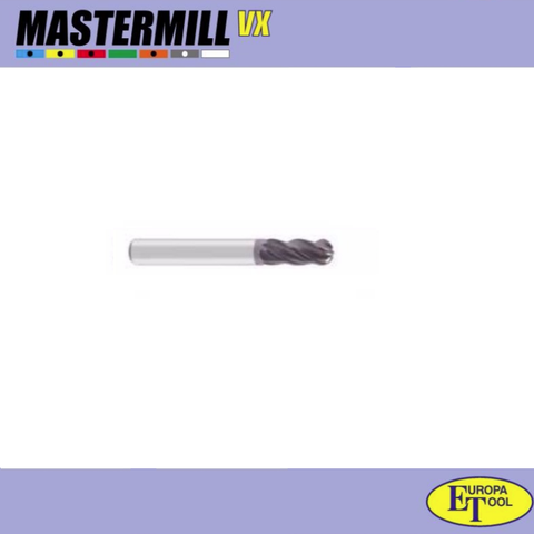 4 Flute Ball Nose High Performance End Mill - Europa Tool MasterMill 170329