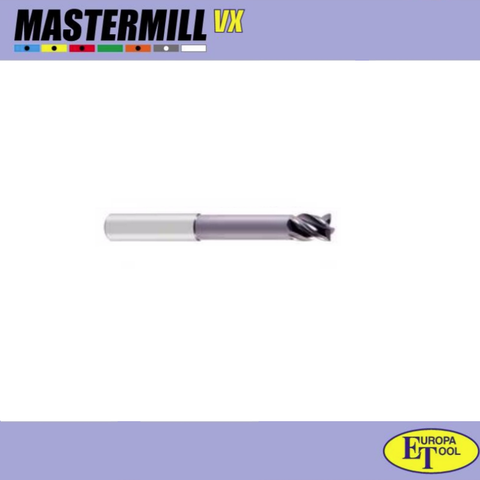 4 Flute Long Length Necked High Performance End Mill - Europa Tool MasterMill 179323