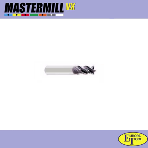 4 Flute Standard Length High Performance End Mill - Europa Tool MasterMill 178323