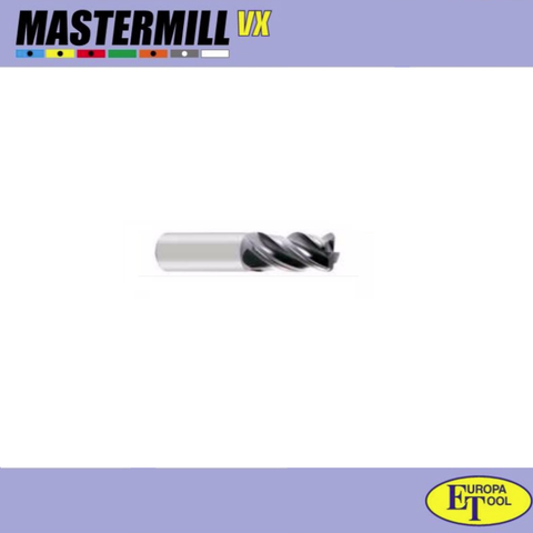 4 Flute Corner Radius Standard Length High Performance End Mill - Europa Tool MasterMill 179323