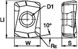 DFR030204GD Carbide Drill Fix GD Inserts - KCU25 Grade (Pack of 10) - Kennametal