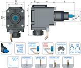 VDI 55 Radial Driven Tooling ER25 Collet Chuck to Suit BMT 55 Coupling - 80mm Gauge - Eroglu