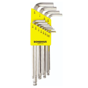 BONDHUS BLX12B BriteGuard BallEnd Hex Key 12pcs Imperial Set (0.050" - 5/16") - BON16936