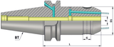 BT40 6mm End Mill Holder With Coolant Channels - 100mm Gauge - Omega Products