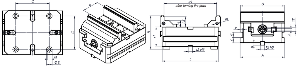 Bison Self Centring 5-Axis Precision Vice 80mm x 105mm (2-Piece Jaws ...