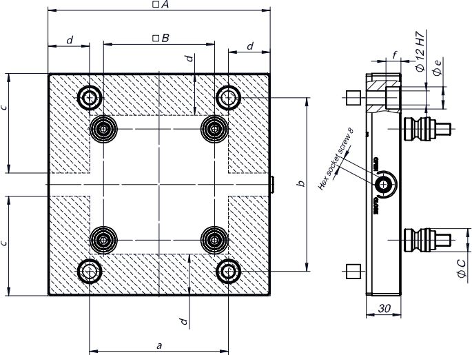 Bison Quick-Fix Mounting Base 192mm x 192mm - 96mm - 6589 Series | EW ...