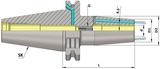 DV40 5mm Shrink Fit Chuck With Front Face Coolant - 160mm Gauge - Omega Products