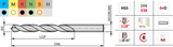 A002 - 7.2mm Dormer HSS Straight Shank Jobber Drills TiN-tip Coated (Pack of 10)