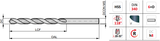 A110 - 6.25mm Dormer HSS Straight Shank Long Series Drills Steam Tempered Finish (Pack of 10)