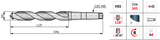 A130 - 3.3mm Dormer HSS Steam Tempered Taper Shank Drill