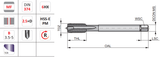E397 - M10 x 1mm Dormer HSS-E-PM Spiral Point Metric Fine Tap - TiCN Coated