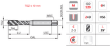E557 - M4 x 0.7 Metric Dormer HSS Spiral Flute Machine Tap Bright Finish - For General Use
