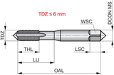 E559 - M6 Dormer Straight Flute Bottoming Lead Hand Tap NO3