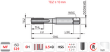 E559NO6 - M8x1.0 Dormer HSS Straight Flute Hand Tap Set Metric Fine
