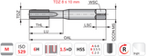 E559NO6 - M10x1.5 Dormer HSS Straight Flute Hand Tap Set Metric