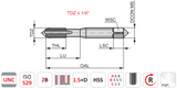 E559NO6 - No.10-24 Dormer HSS Straight Flute Hand Tap Set UNC