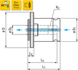 2.5mm x 2.0mm Size 0 ISO Quick Change Tap Adapter without Clutch - Emuge - Precision Engineering Tools EW Equipment Emuge,