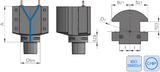 Capto EPS 63 - 32mm Duplex Axial Toolholder EPS (ISO 26623-1) - 115mm Gauge - Eroglu