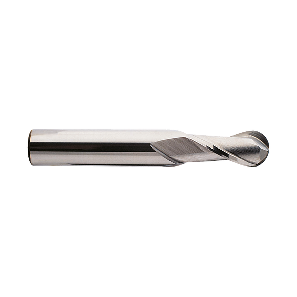 16mm 2 Flute Carbide Extra Long Series (150mm OAL) Ball Nose End Mill Uncoated (3143031600) - Clearance