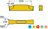 N123H2-0400-0001-CF CoroCut® 1-2 Parting Inserts (Pack of 13) - Grade: 1125 - Sandvik Coromant