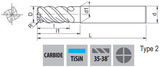 HYP-VG4-EMS - 10.0mm 4 Flute Solid Carbide End Mill TiSiN Coated - OSG