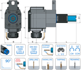 VDI 40 Radial Driven Tooling ER32 Collet Chuck Type A to Suit Okuma Coupling - L=93mm, 85mm Gauge - Eroglu