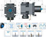 VDI 60 Radial Driven Tooling ER40 Collet Chuck to Suit Okuma LB 4000 Coupling - 92mm Gauge - Eroglu