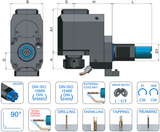 VDI 40 Radial Driven Tooling ER32 Collet Chuck (Shifted) Type A to Suit Okuma LT 300 M Coupling - 35mm Gauge - Eroglu