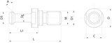 BT30 45° Pull Stud - Solid - Precision Engineering Tools EW Equipment Omega Products,