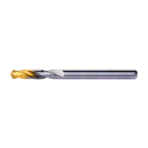 R023 - 1.0mm Dormer Solid Carbide Straight Shank Stub Drill TiN-Tip Coated