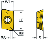R390-11 T3 08M-MM Carbide Milling Inserts (Pack of 10) - Grade: 1040 - Sandvik Coromant - Precision Engineering Tools EW Equipment Sandvik,