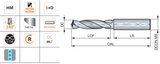 RC408 - 3.0mm Dormer FORCE X Solid Carbide 8xD Drill With Coolant Feed - TiAlN-Top Coated