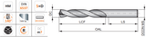 RS405 - 14.0mm Dormer FORCE X Solid Carbide 5xD Drill - TiAlN-Top Coated
