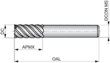 S966 - 6.0mm Dormer 6-Flute Solid Carbide End Mill - TiAlN Coated - Precision Engineering Tools EW Equipment Dormer Pramet,