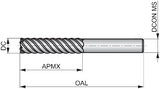 S986 - 6.0mm Dormer 6-Flute Solid Carbide Long Series End Mill - TiAlN Coated - Precision Engineering Tools EW Equipment Dormer Pramet,