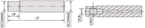 32mm Straight Shank M16 Screw-In Holder Hard Alloy Steel - 150mm Length - Omega Products