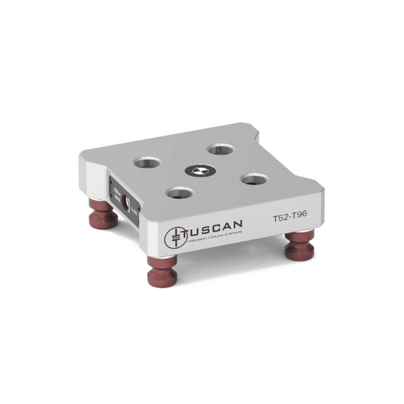 52mm Low Profile Base (Steel) For 5 Axis Vices (Mounting: 96mm Pitch) - T52-T96