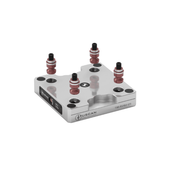 96mm Low Profile Base (Steel) For 5 Axis Vices (Mounting: 4 x M10 at 90° on 126mm PCD) - T96-150150-126