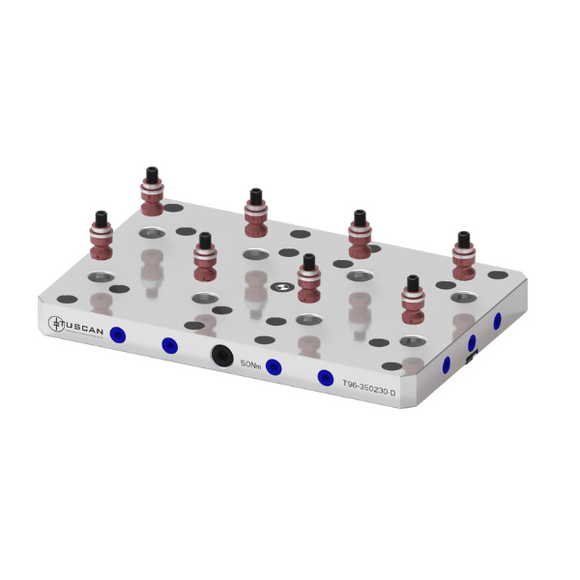 96mm Multiple-Position Low Profile Base (Steel) For 5 Axis Vices (Mounting: Multiple Options) - T96-350230-D