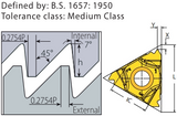 3IR10BBUTVTX Internal British Buttress RH Threading Insert VTX Grade - Vargus