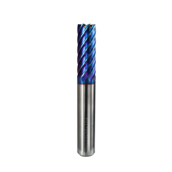 8.0mm x 0.5r (36.0mm Cut Length) 6 Flute Extended Neck Corner Radius Finishing End Mill 45° Helix - Europa Tool Pulsar Blue HRc70 1083500911 - Precision Engineering Tools EW Equipment