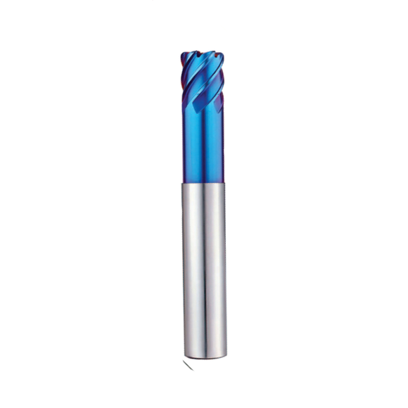 6.0mm x 0.25r 6 Flute Extended Neck Corner Radius Finishing End Mill (Necked) 45° Helix - Europa Tool Pulsar Blue HRc70 1083500916 - Precision Engineering Tools EW Equipment
