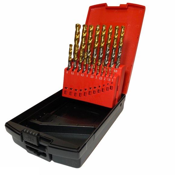 810504SET2 HSS Goldex Drill Set (1.0mm-10.0mm) x 0.5mm Increments (19pcs) - Precision Engineering Tools EW Equipment Europa Tool,