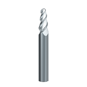 6° Taper / R2 x 30 - 3 Flute Solid Carbide Uncoated Tapered Ball Nose End Mill Turbine - Emuge Franken - Precision Engineering Tools EW Equipment Emuge,