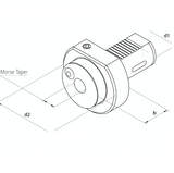 VDI Static Tooling F1 Morse Taper Shank Adaptor VDI16 F1 - MT2 - Precision Engineering Tools EW Equipment