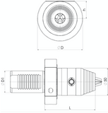 VDI Static Tooling - Hex Key Drill Chuck - VDI30 GHK 13-93 - Precision Engineering Tools EW Equipment